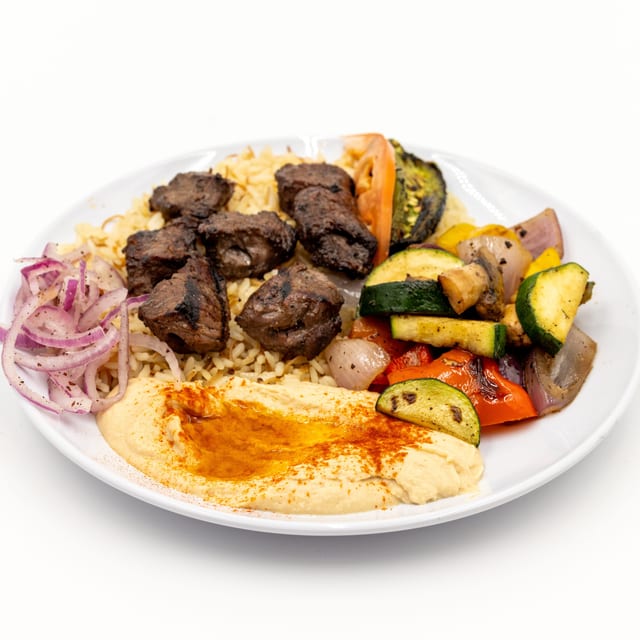 Beef Kabob Platter.